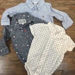 3 Boys Bodysuits Baby Gap Rockin' Baby Starting Out Size 6-12M Blue